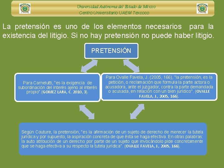 Universidad Autónoma del Estado de México Centro Universitario UAEM Texcoco La pretensión es uno