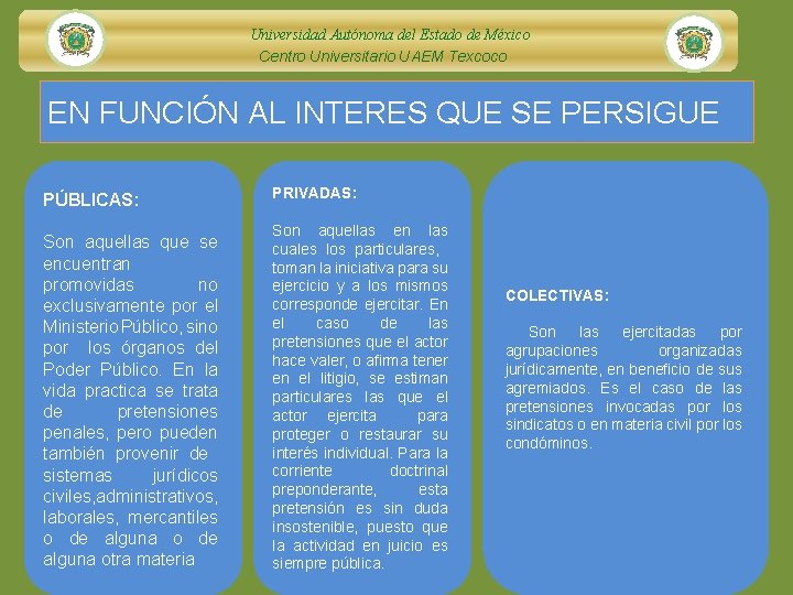 Universidad Autónoma del Estado de México Centro Universitario UAEM Texcoco EN FUNCIÓN AL INTERES