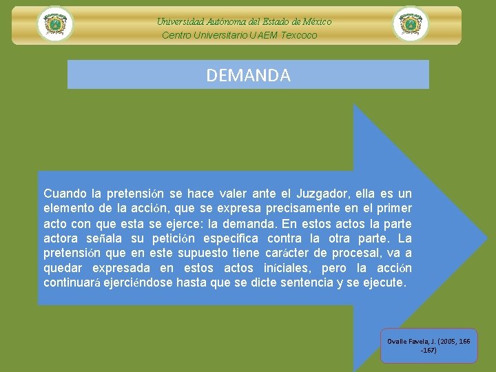Universidad Autónoma del Estado de México Centro Universitario UAEM Texcoco DEMANDA Cuando la pretensión