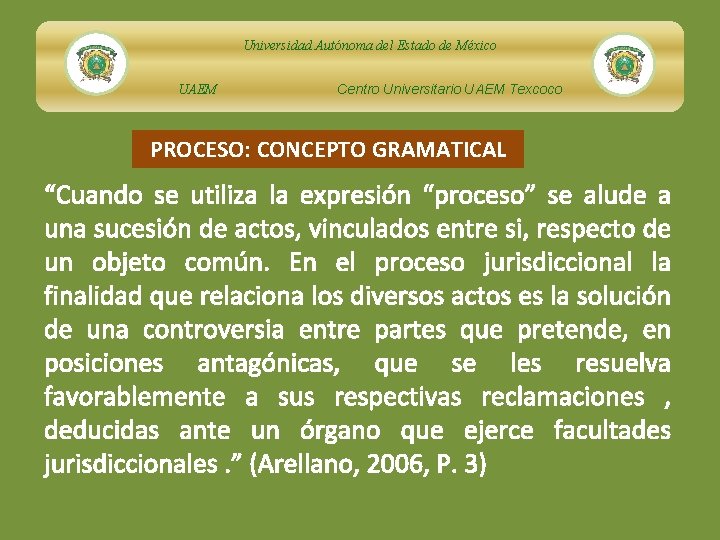 Universidad Autónoma del Estado de México UAEM Centro Universitario UAEM Texcoco PROCESO: CONCEPTO GRAMATICAL