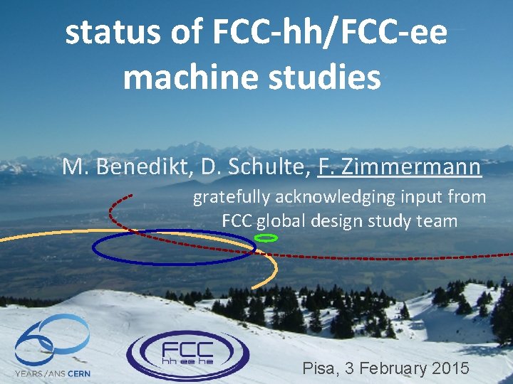 status of FCC-hh/FCC-ee machine studies M. Benedikt, D. Schulte, F. Zimmermann gratefully acknowledging input