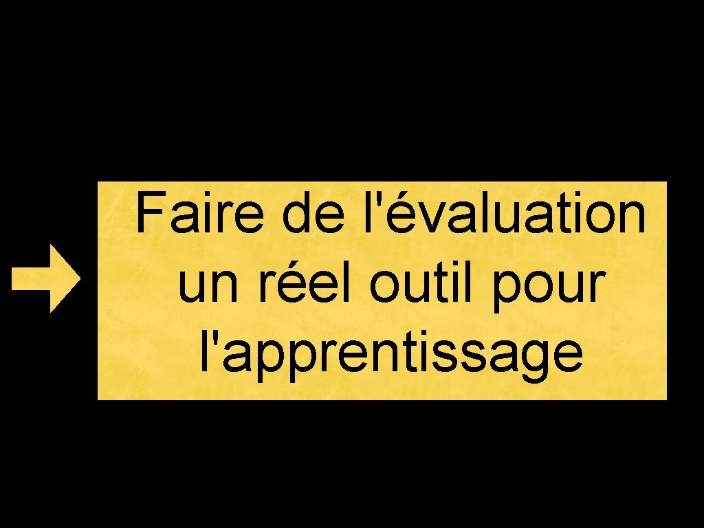 Faire de l'évaluation un réel outil pour l'apprentissage 