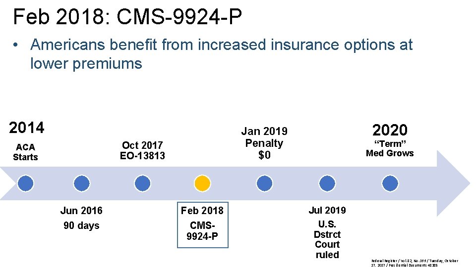 Feb 2018: CMS-9924 -P Millions of Americans, including middle-class families who Americans benefit from