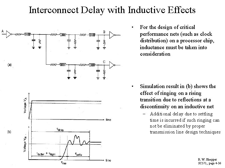 Interconnect Delay with Inductive Effects • For the design of critical performance nets (such