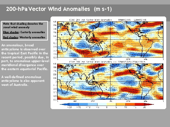 200 -h. Pa Vector Wind Anomalies (m s-1) Note that shading denotes the zonal