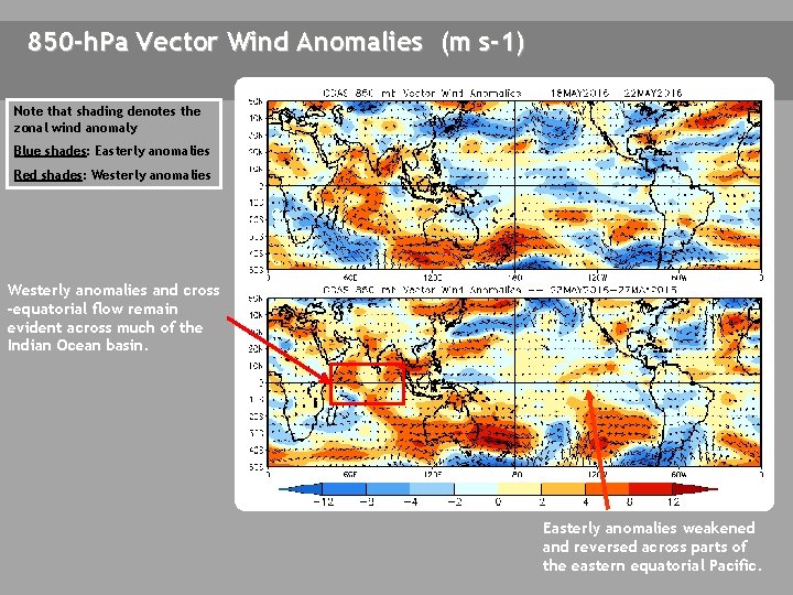 850 -h. Pa Vector Wind Anomalies (m s-1) Note that shading denotes the zonal