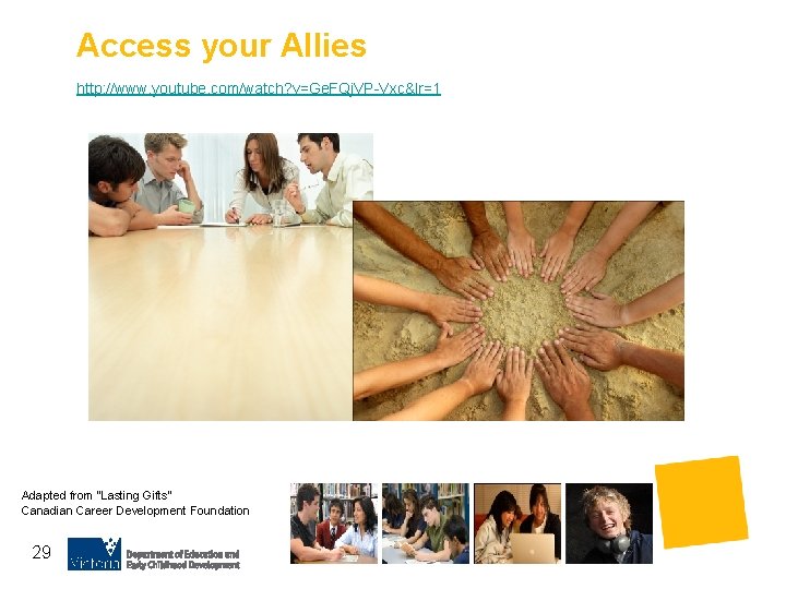 Access your Allies http: //www. youtube. com/watch? v=Ge. FQj. VP-Vxc&lr=1 Adapted from “Lasting Gifts”
