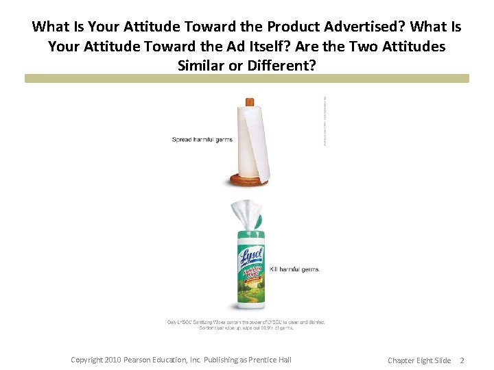 What Is Your Attitude Toward the Product Advertised? What Is Your Attitude Toward the