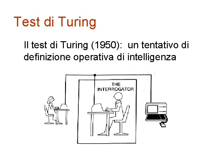 Test di Turing Il test di Turing (1950): un tentativo di definizione operativa di