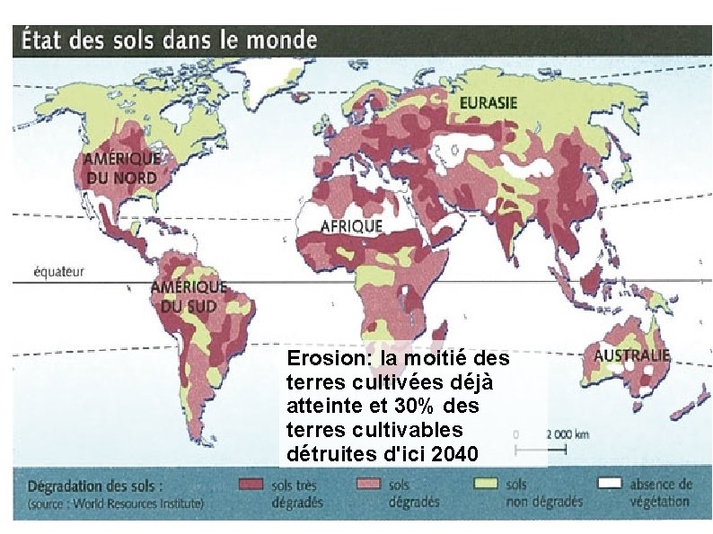 Erosion: la moitié des terres cultivées déjà atteinte et 30% des terres cultivables détruites