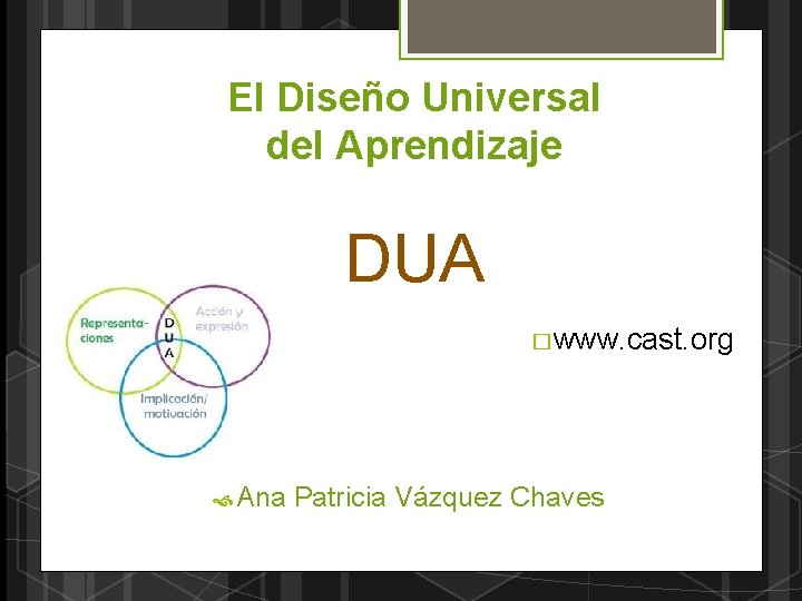 El Diseño Universal del Aprendizaje DUA � www. cast. org Ana Patricia Vázquez Chaves