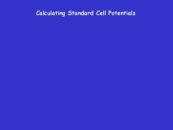 Calculating Standard Cell Potentials 