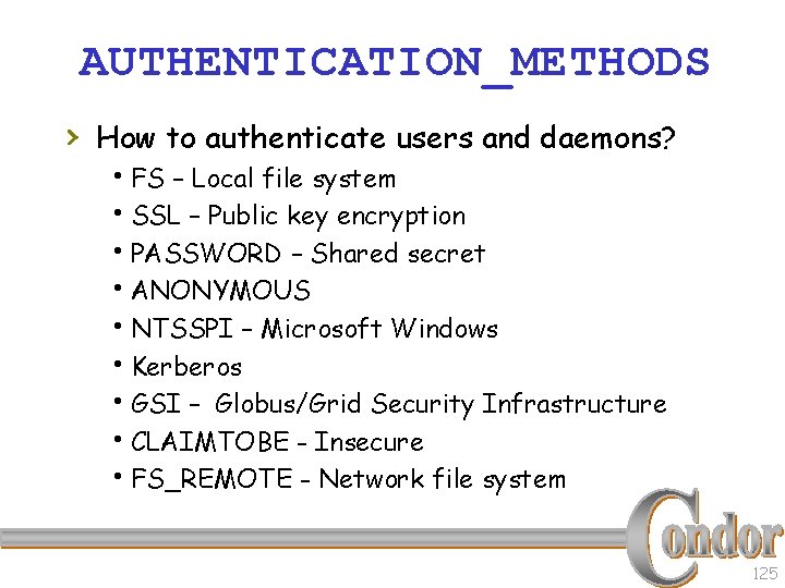 AUTHENTICATION_METHODS › How to authenticate users and daemons? h. FS – Local file system