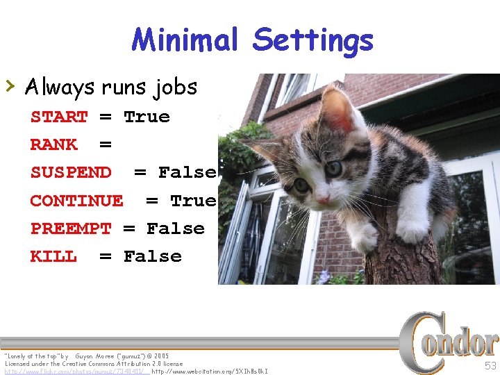 Minimal Settings › Always runs jobs START = True RANK = SUSPEND = False