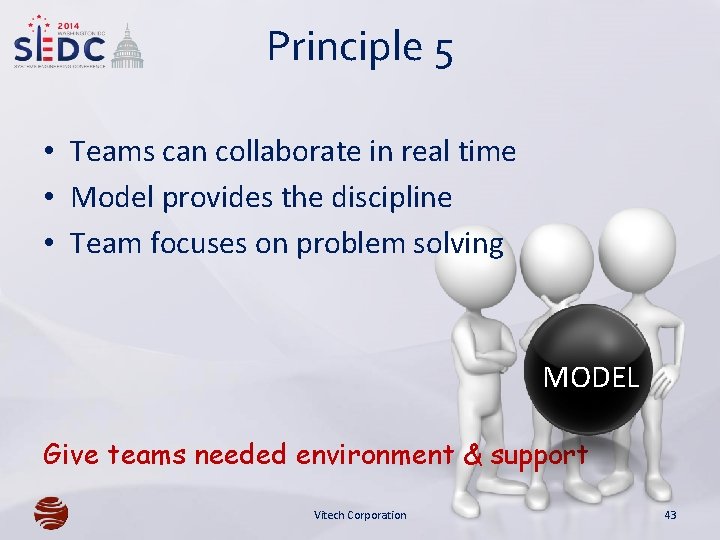 Principle 5 • Teams can collaborate in real time • Model provides the discipline