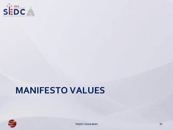 MANIFESTO VALUES Vitech Corporation 51 