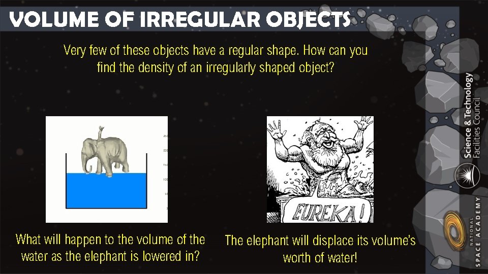 VOLUME OF IRREGULAR OBJECTS Very few of these objects have a regular shape. How