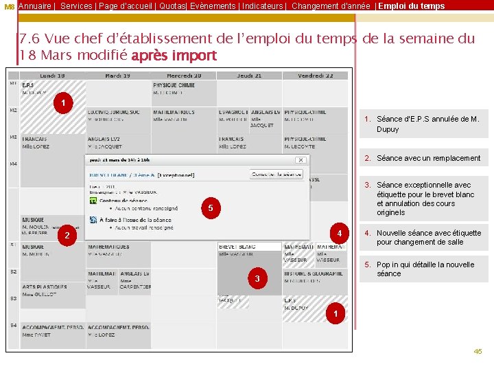 M 8 Annuaire | Services | Page d’accueil | Quotas| Evènements | Indicateurs |