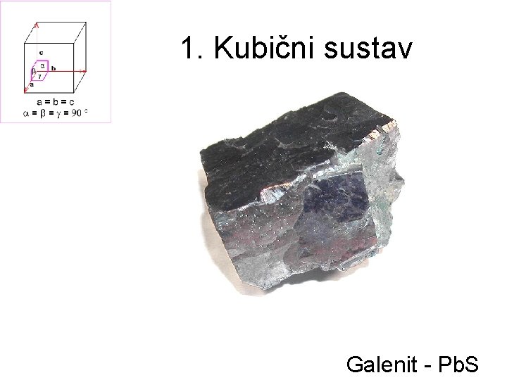 1. Kubični sustav Galenit - Pb. S 