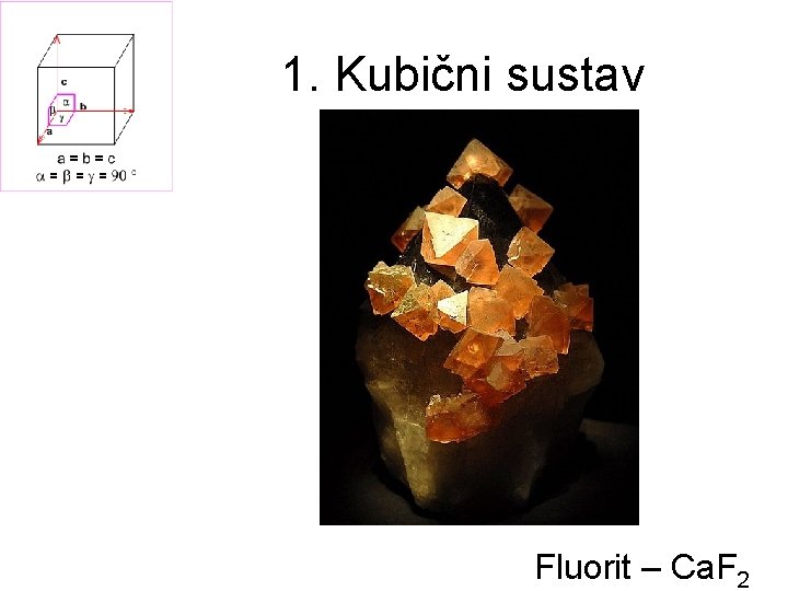 1. Kubični sustav Fluorit – Ca. F 2 