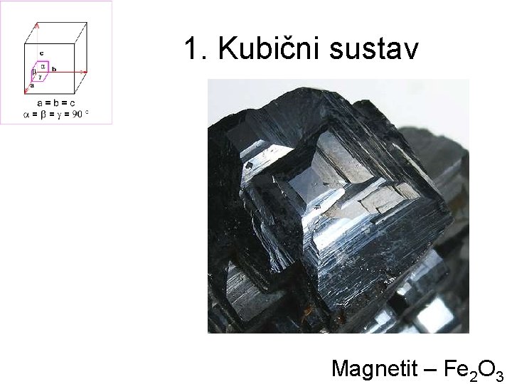 1. Kubični sustav Magnetit – Fe 2 O 3 
