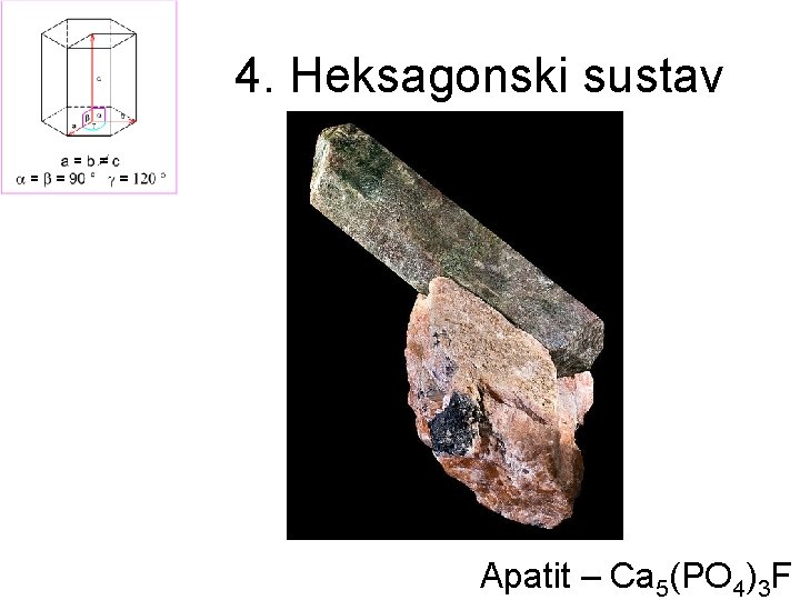 4. Heksagonski sustav Apatit – Ca 5(PO 4)3 F 