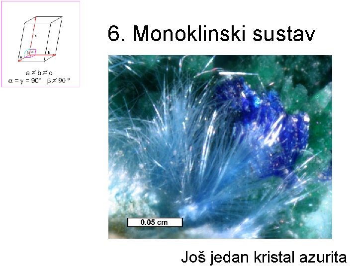 6. Monoklinski sustav Još jedan kristal azurita 