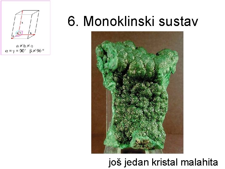 6. Monoklinski sustav još jedan kristal malahita 