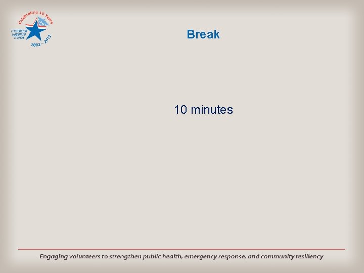 Break 10 minutes 