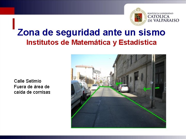 Zona de seguridad ante un sismo Institutos de Matemática y Estadística Calle Setimio Fuera