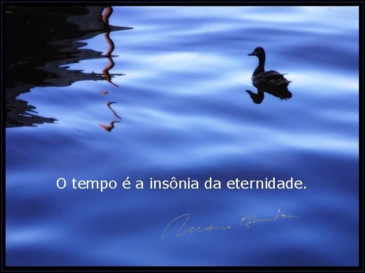 O tempo é a insônia da eternidade. 