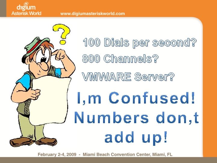 100 Dials per second? 800 Channels? VMWARE Server? 