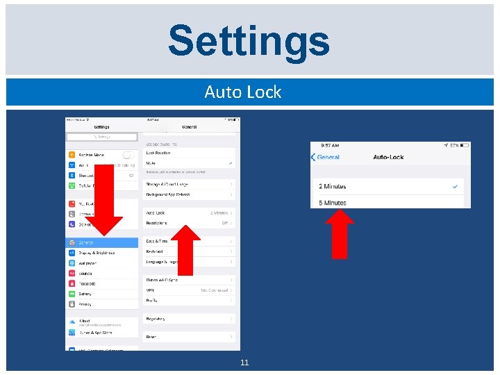 Settings Auto Lock 11 