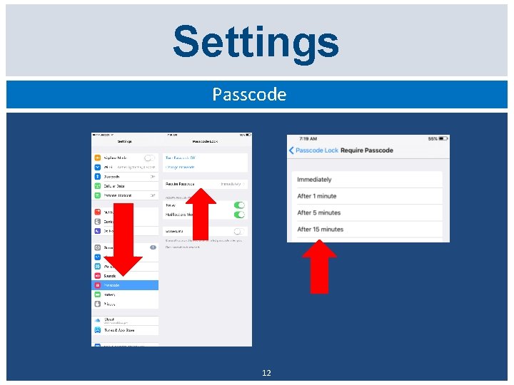Settings Passcode 12 