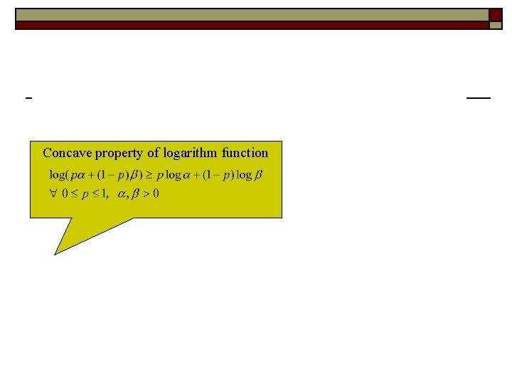 Concave property of logarithm function 