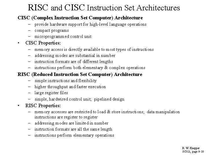 Instruction Set Architecture Chapter 9 Concepts Computer Software