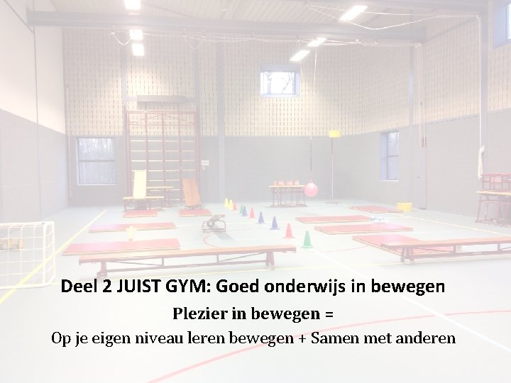 Deel 2 JUIST GYM: Goed onderwijs in bewegen Plezier in bewegen = Op je