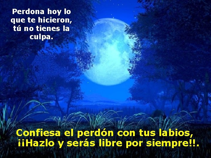 Perdona hoy lo que te hicieron, tú no tienes la culpa. Confiesa el perdón