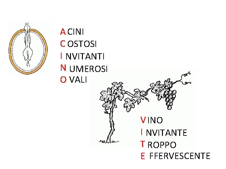 A CINI C OSTOSI I NVITANTI N UMEROSI O VALI V INO I NVITANTE