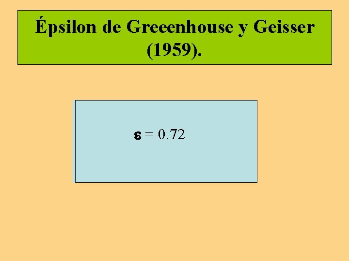 Épsilon de Greeenhouse y Geisser (1959). = 0. 72 