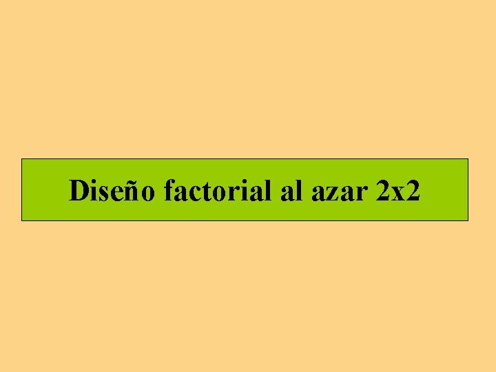 Diseño factorial al azar 2 x 2 