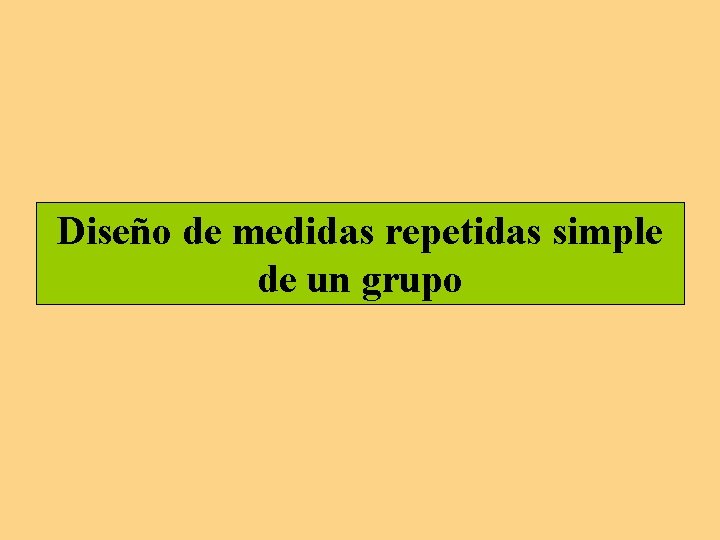 Diseño de medidas repetidas simple de un grupo 