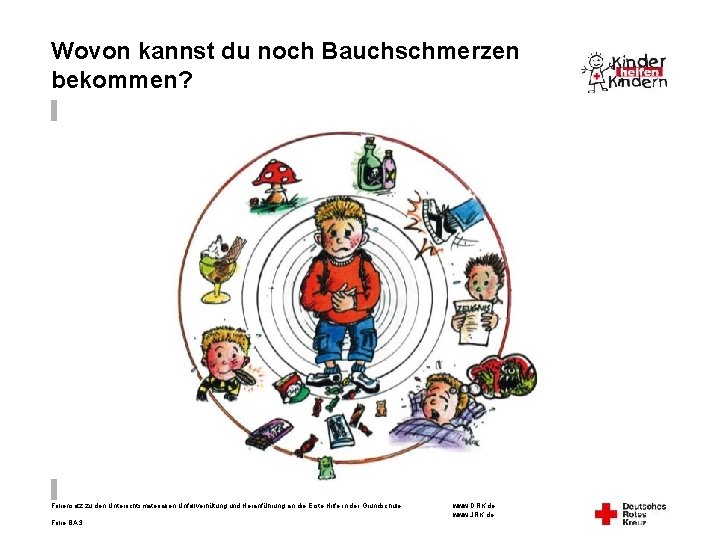 Wovon kannst du noch Bauchschmerzen bekommen? Foliensatz zu den Unterrichtsmaterialien Unfallverhütung und Heranführung an