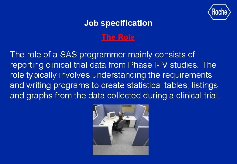Job specification The Role The role of a SAS programmer mainly consists of reporting
