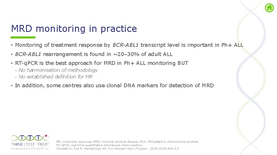 MRD monitoring in practice • Monitoring of treatment response by BCR-ABL 1 transcript level