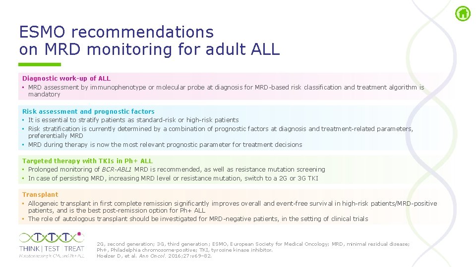 ESMO recommendations on MRD monitoring for adult ALL Diagnostic work-up of ALL • MRD