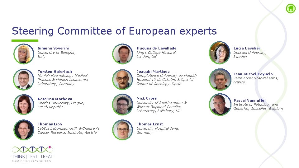 Steering Committee of European experts Simona Soverini University of Bologna, Italy Hugues de Lavallade
