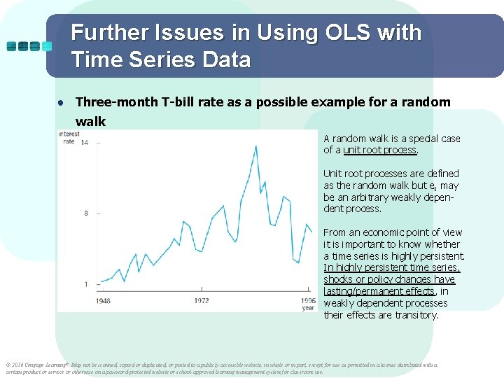 Further Issues in Using OLS with Time Series Data ● Three-month T-bill rate as