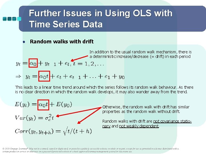 Further Issues in Using OLS with Time Series Data ● Random walks with drift