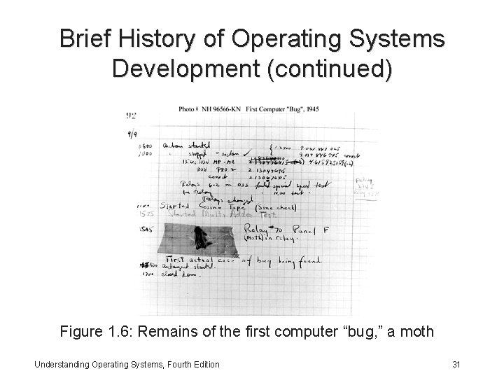 Brief History of Operating Systems Development (continued) Figure 1. 6: Remains of the first